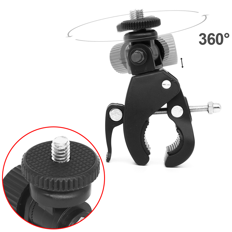 Quick Release Screw Clamp Bracket Bike Handlebar Mount 1/4 Tripod For Camera DV
