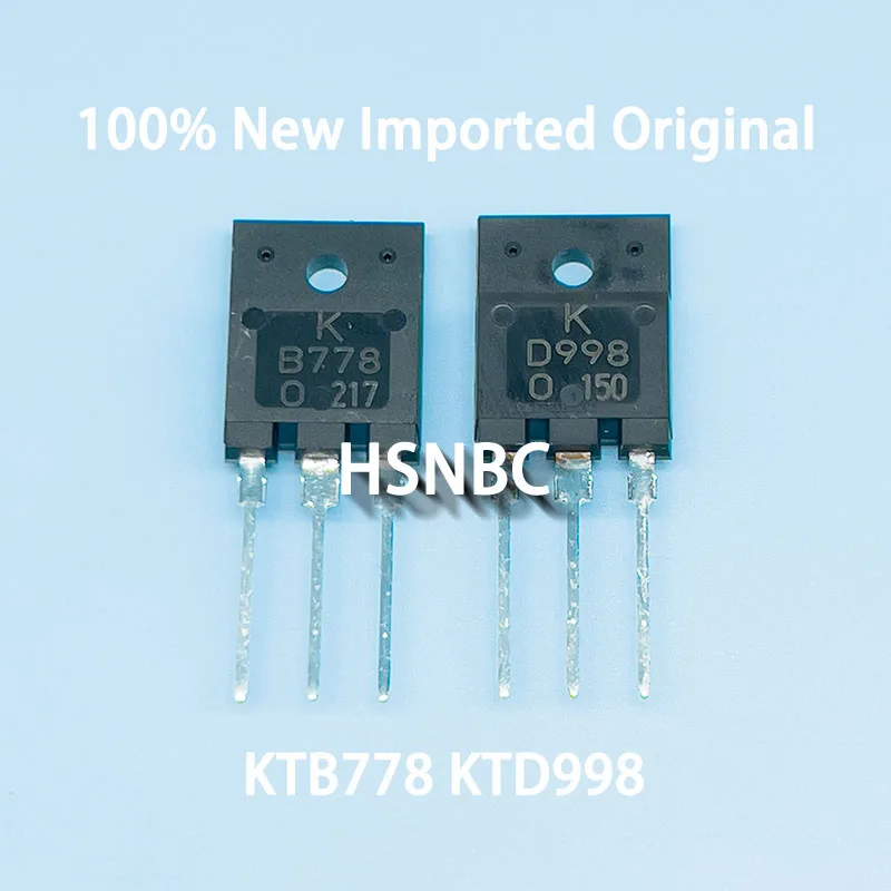 5Pairs(10Pcs)/Lot KTB778 B778 + KTD998 D998 TO-3PF 10A 120V