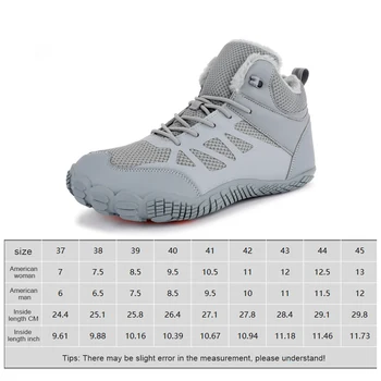 Womens Mens Hiking Boots Winter Snow Boots Barefoot Shoes Waterproof Walking Shoes Outdoor Booties 6