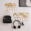 Nordic Style Golden Leaf Hook Creative Coat Cap Hanger Key Organizer Iron Art Wall Hanging Decoration Home Storage Accessories 1