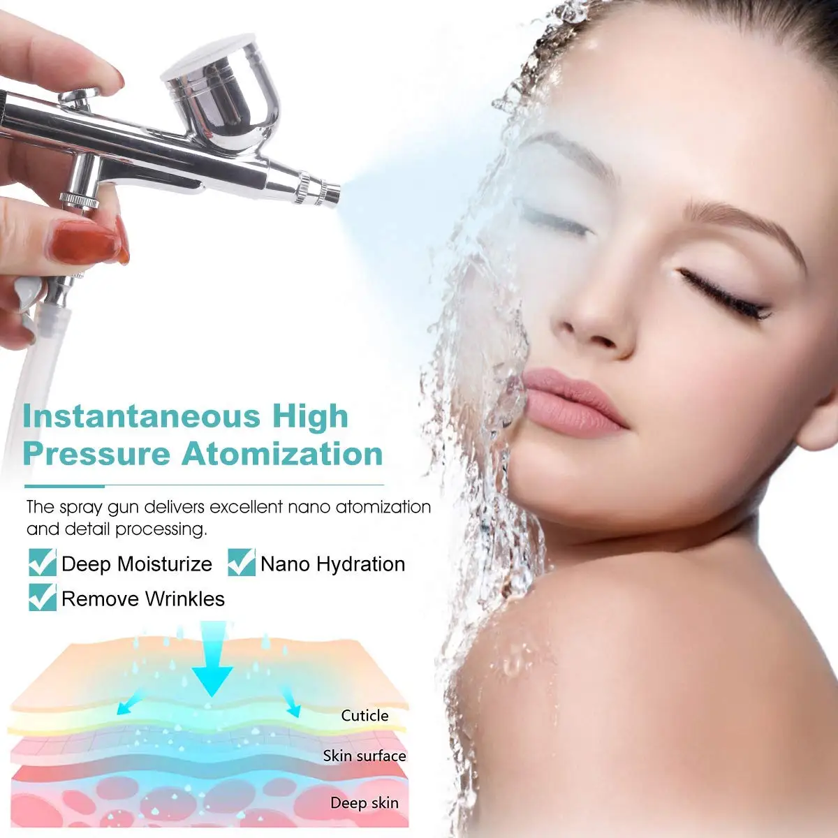 Diamond Microdermabrasion Machine Water Spray 65-68cmHg Suction Facial Exfoliation