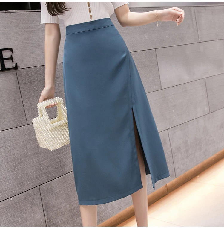 Women Elegant A-line Skirts New Arrival 2022 Fashion Korean Style Solid Color All-match Office Lady High Waist Long Skirt W1023 slazenger skort