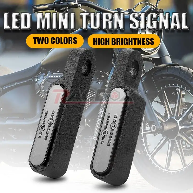 8mm 6led Motorcycle Turn Signals Light Flowing Rear Light Indicators White Amber