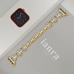 Elegant Women's Slim Stainless Steel Bracelet Watch Band with Metal Strap for 38mm 40mm 41mm (Gold)