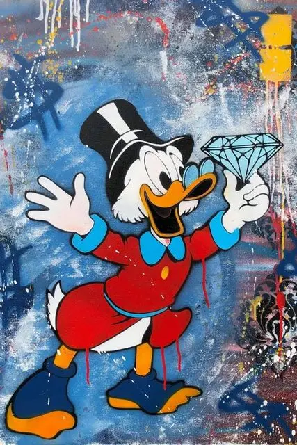 Donald Duck and Money Oil Painting By Number Disney Paint By Number  Suitable for Adults Hand Painted Home Decor - AliExpress