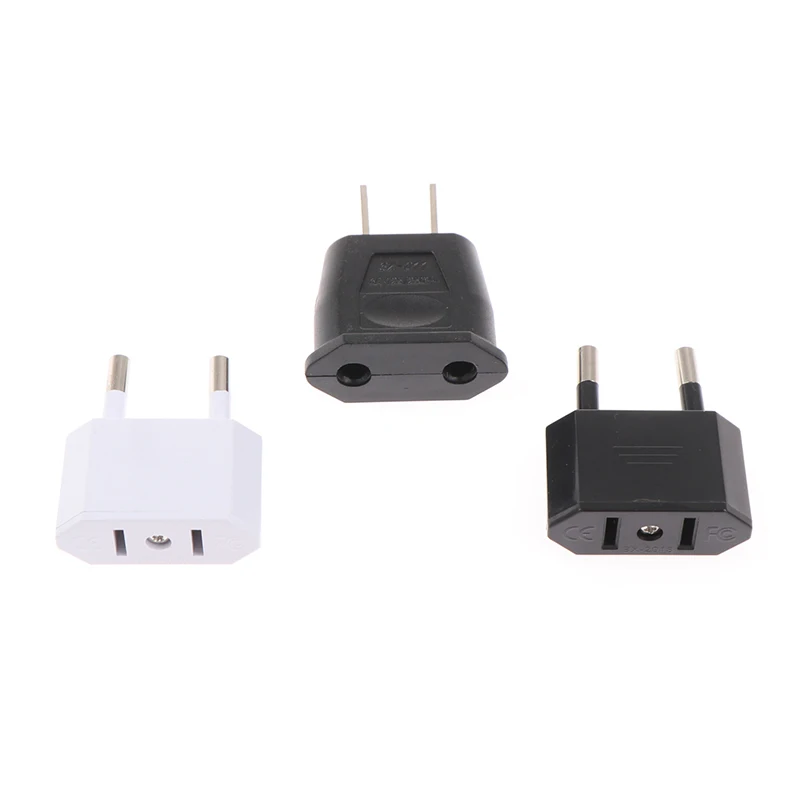 6-Pack US To Europe Plug Adapters - Type C Round Pin, White, For Travel (Non-Convert Voltage)