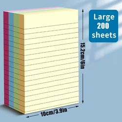 Colorful Self-Adhesive Sticky Notes Set - 200 Sheets for Students & Note-Taking (Large 200 sheets)