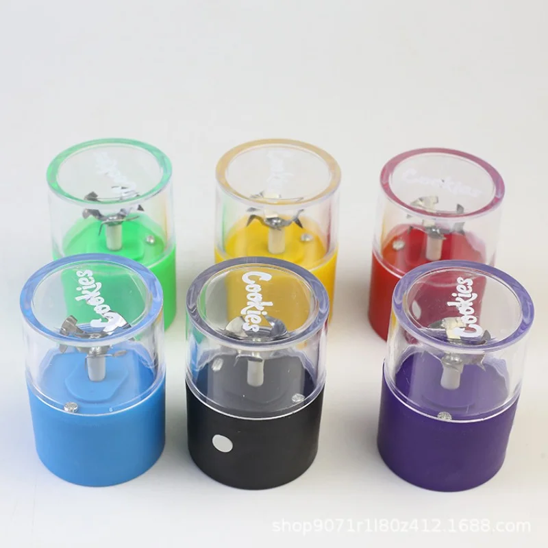 

50mm Different Color Electrical Auto Plastic cigarette grinder with Cookies on the top