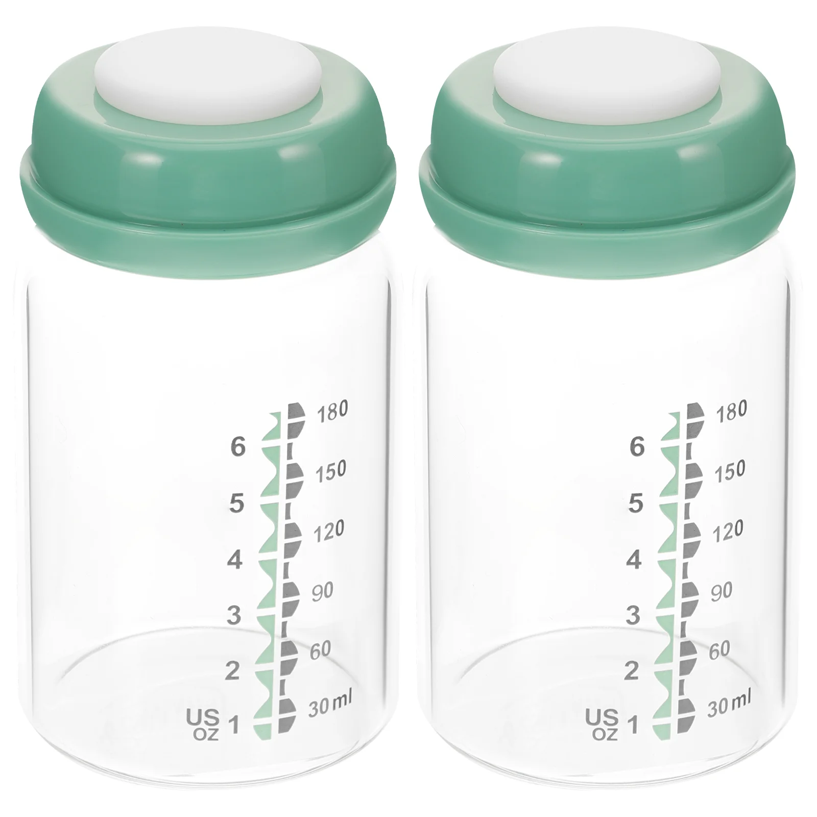 2 Pcs Green Wide Mouth Glass Milk Storage Bottle Baby Feeding Container Breast Milk Storage Jar Feeding Bottle