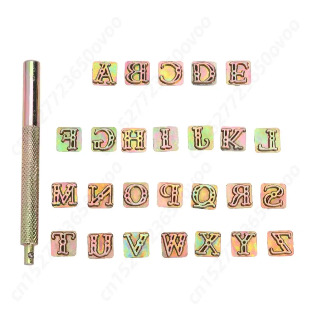 English Letters Symbol Set 26 Stamps Mental Stamping Unique Marking Zinc Alloy Set Tools Craft Leather Punching