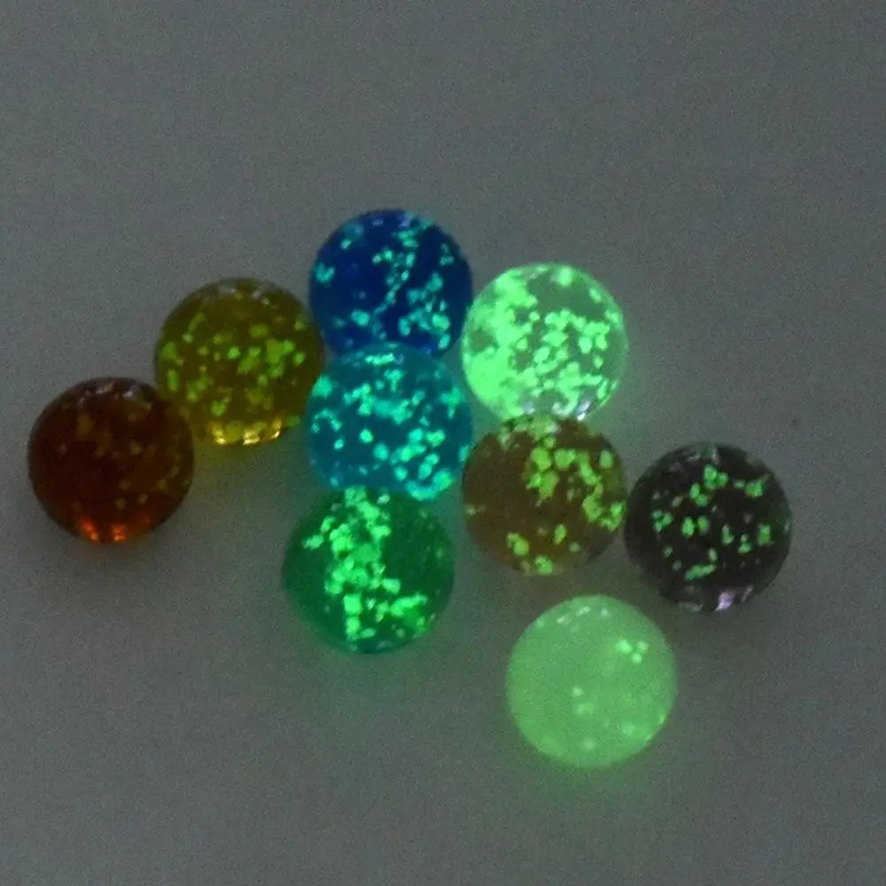 10Pcs Luminous Glass Balls Toy 16mm Small Marbles Toys Pinball Machine Beads for Console Game