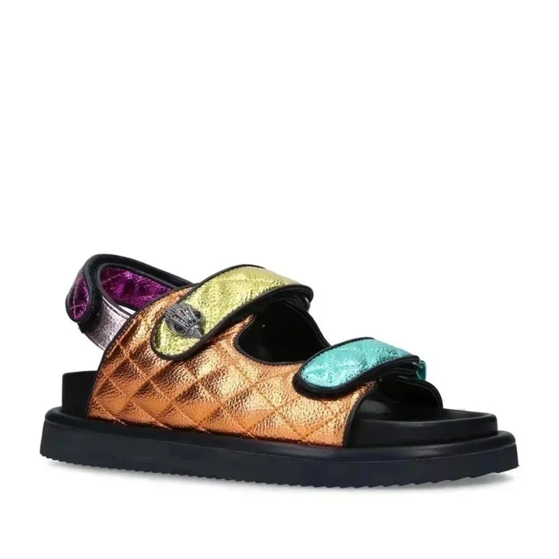 KG Colorful Thick Bottom Beach Sandals New Round Toe Classic Style Sandals Large Size Colorful Platform Summer Sandal Women