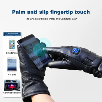 Touchscreen Heated Gloves 3 Temperature Levels Waterproof Electric Winter Gloves Hand Warmer for Outdoor Motorcycle Ski Cycling 4