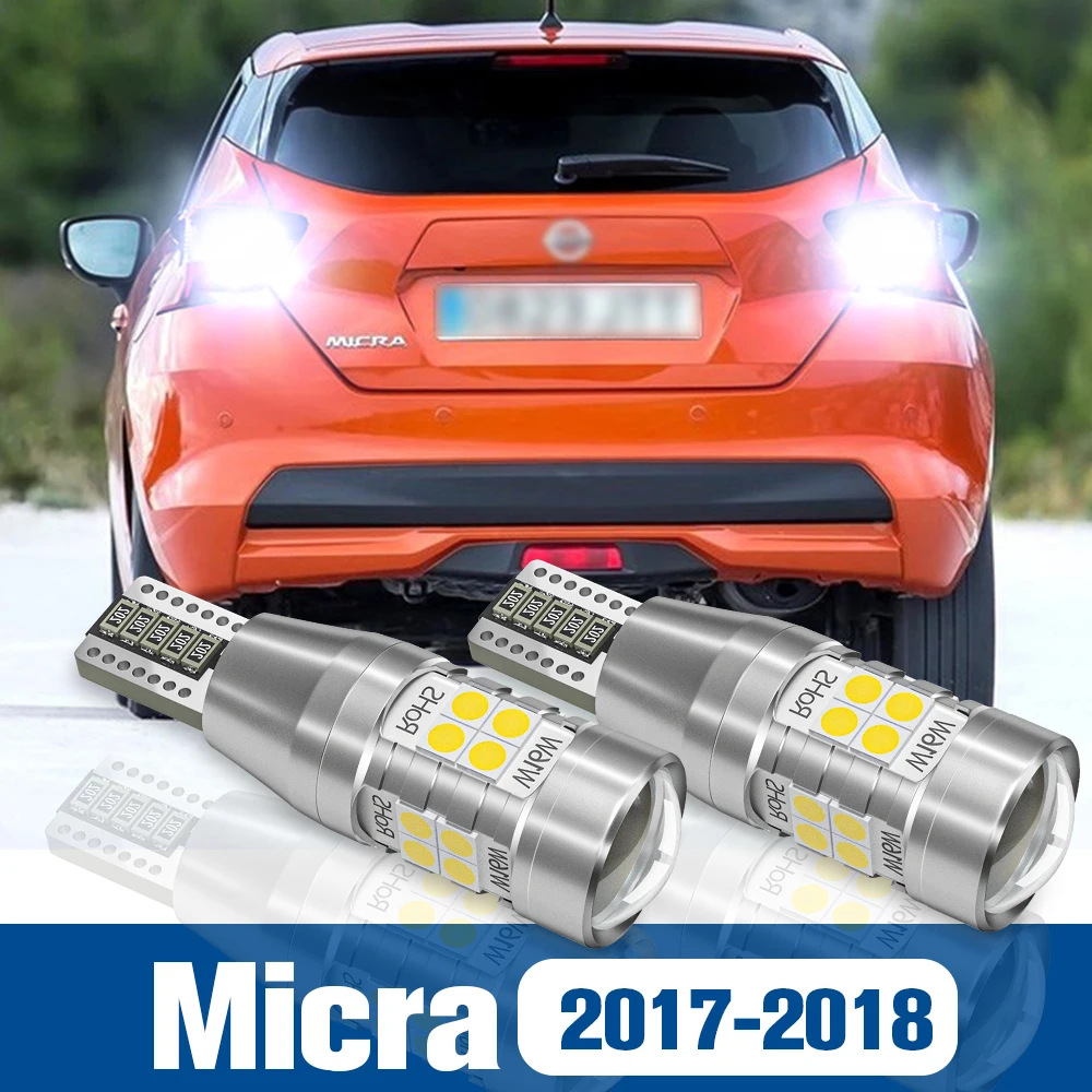 

2pcs LED Reverse Light Back up Lamp Accessories Canbus For Nissan Micra 2017 2018