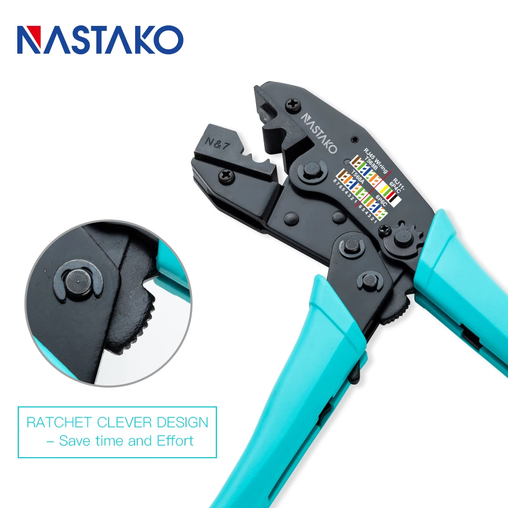RJ45 crimping tool for Cat6a shielded metal clip Cat7 connector network tools