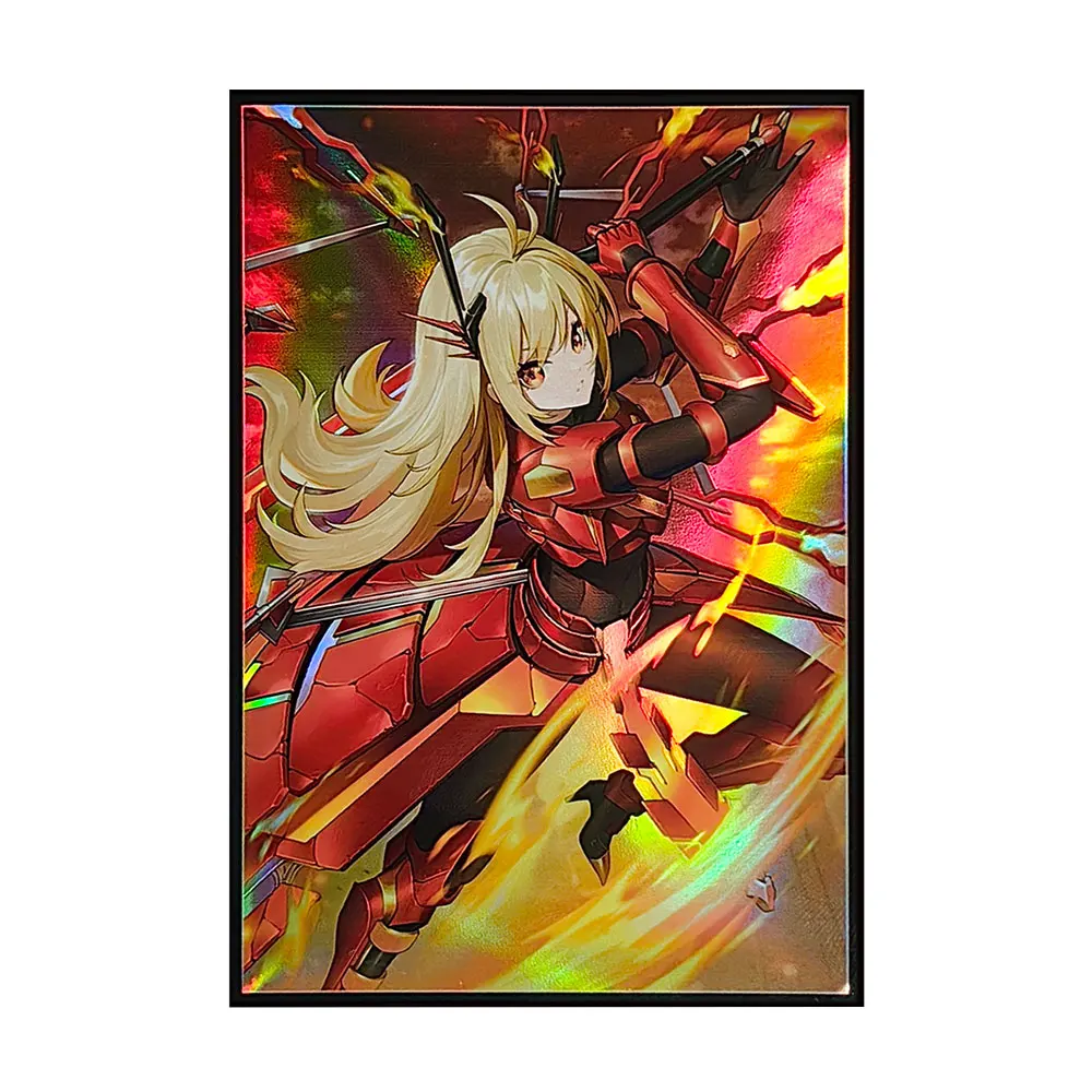 100 Pz 63X90Mm Trading Cards Protector Animazione Olografica Yugioh Card Sleeves Shield Laser Cute Card Deck Cover Dimensioni Giapponesi
