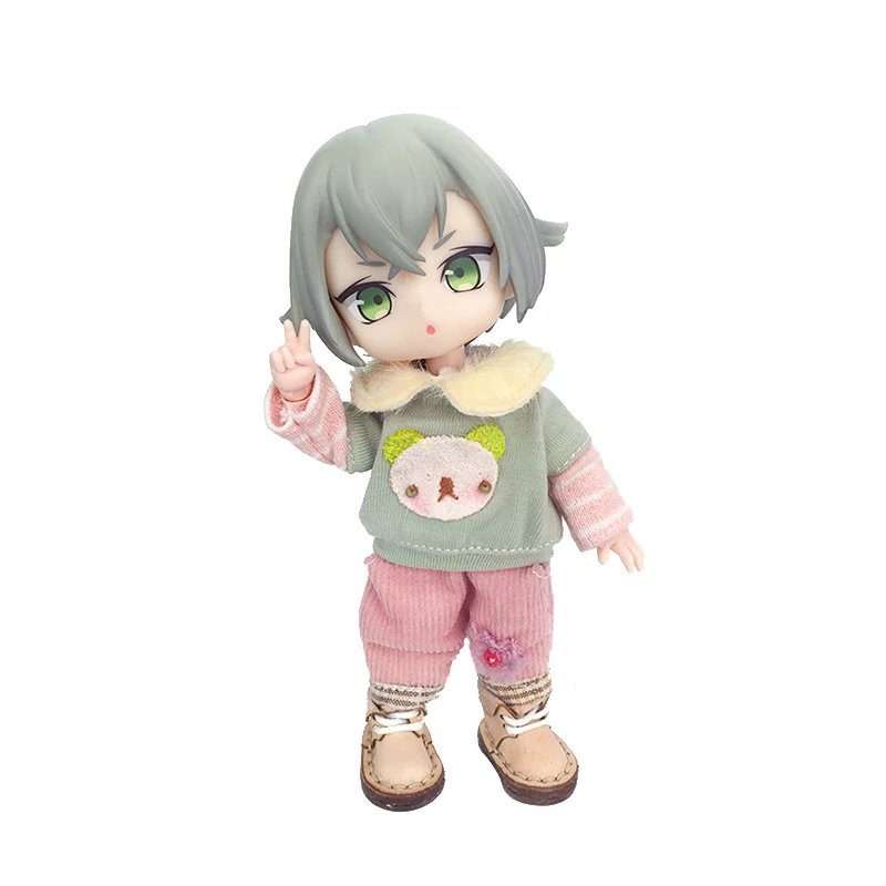 Ob11 Doll Fake Two Long Sleeved T-Shirts Clothes Doll Harem Pant Doll Cat Hat Suit For Molly Gsc Ymy P9 P10 Body Uf Dolls 4