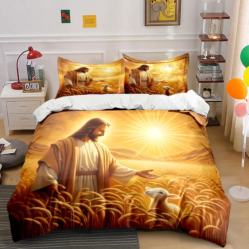 "Golden Harvest Companionship Inspiration Set" Exquisite three-piece bedding set gift for kids and adults 1