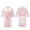 Robes courtes et soyeuses pour femmes, en Satin, pour demoiselle d'honneur, fête de mariée, vêtements de nuit