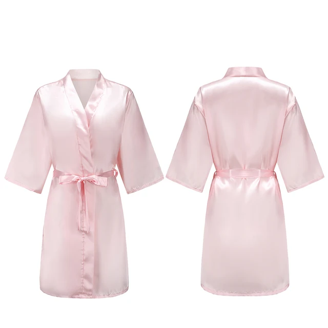 Robes courtes et soyeuses pour femmes, en Satin, pour demoiselle d'honneur, fête de mariée, vêtements de nuit