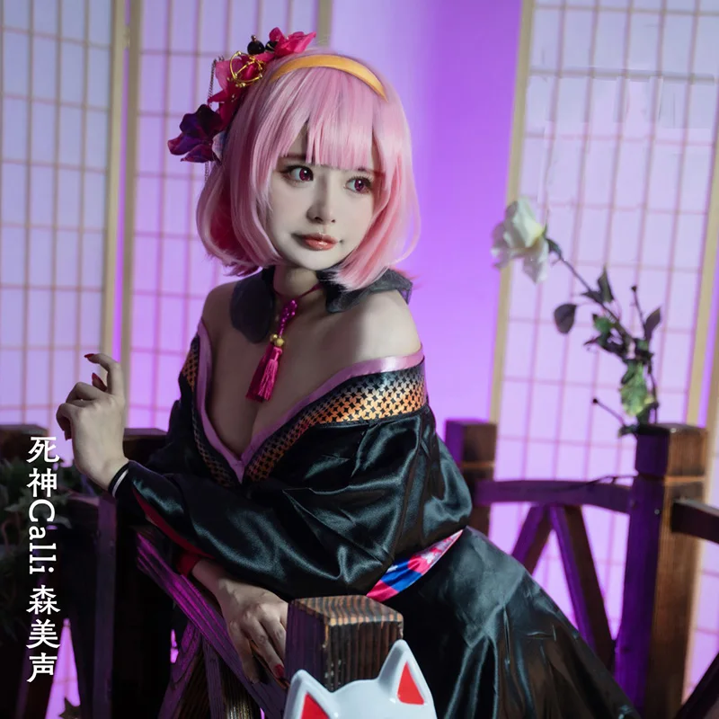 【ウィッグ付き】 ホロライブ 森カリオペ 着物 コスプレ　衣装 Amazon.co.jp: ウィッグ付きバーチャルyoutuber vtuber