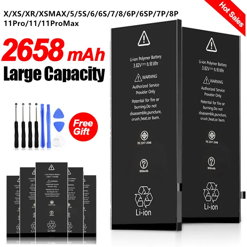 Аккумулятор для IPhone 6S 7 6 8 Plus SE 5S 5 X XR XS MAX 11 5C 7Plus 6splus |