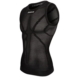 Enhanced Seamless Compression Men's Cycling Jersey - Breathable High Elastic Fishnet Shirt - 2XL-3XL (Black Sleeveless)