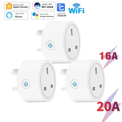 Smart Homekit Socket WiFi Plug UK 3 Pin 16A 20A Electricity monitoring Tim Smart Home automation Adapter for Apple  Smart