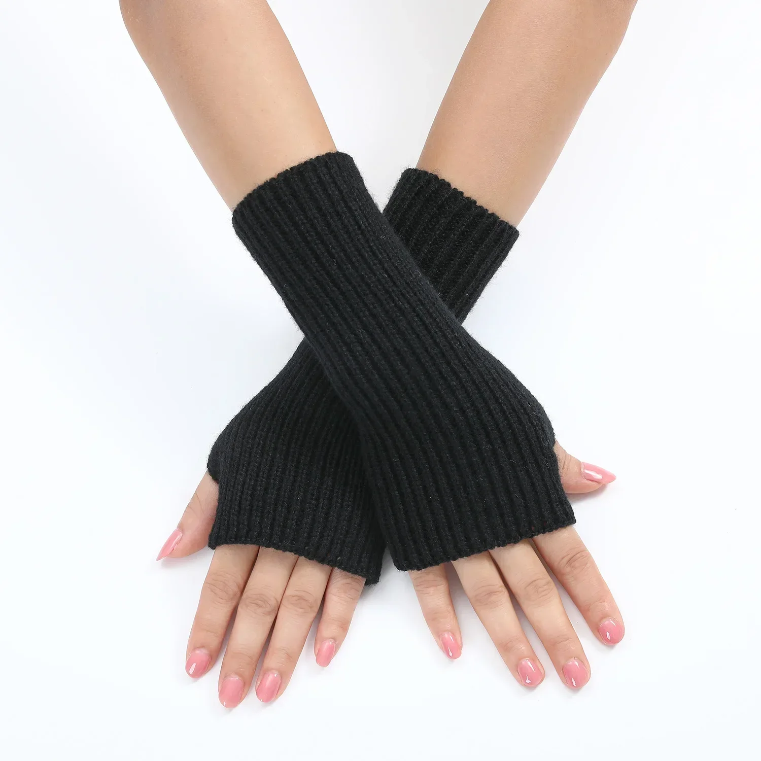 20 Cm Fingless Gloves for Wmen Winter Warm Arm Warmer Knitted Warm Girls Gloves Korean Style Hand Warmer Fashion Mittens