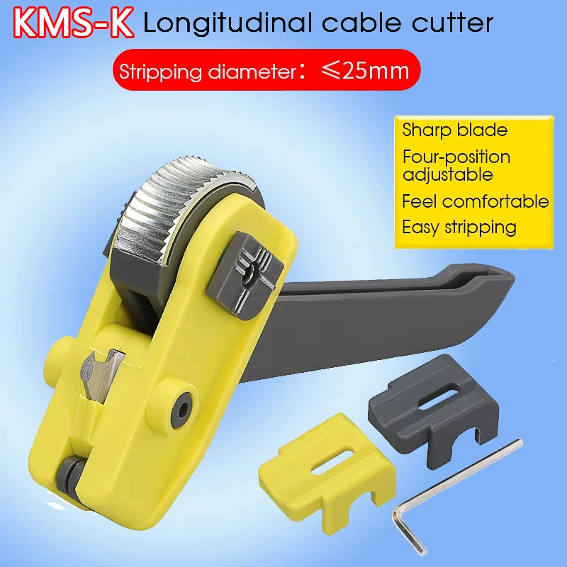COMPTYCO KMS-K Apri Guaina Cavo in Fibra Ottica, Taglierina Longitudinale, Spelafili per Fibra Ottica, Strumento di Spellatura FTTH