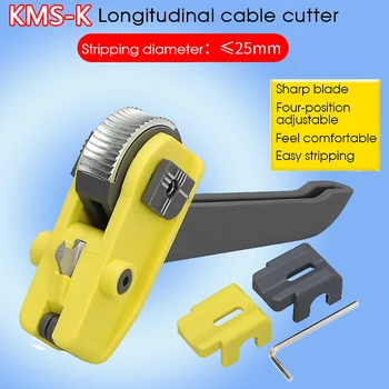 COMPTYCO KMS-K Apri Guaina Cavo in Fibra Ottica, Taglierina Longitudinale, Spelafili per Fibra Ottica, Strumento di Spellatura FTTH