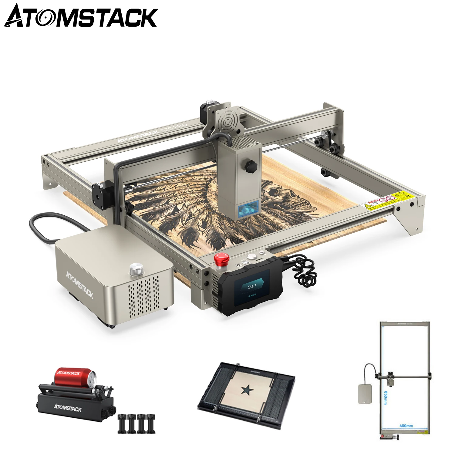 

ATOMSTACK X20/A20/S20 PRO Laser Engraver Cutting Machine 20W Laser Power Carving Support Offline Engraving Built-in Air Assist