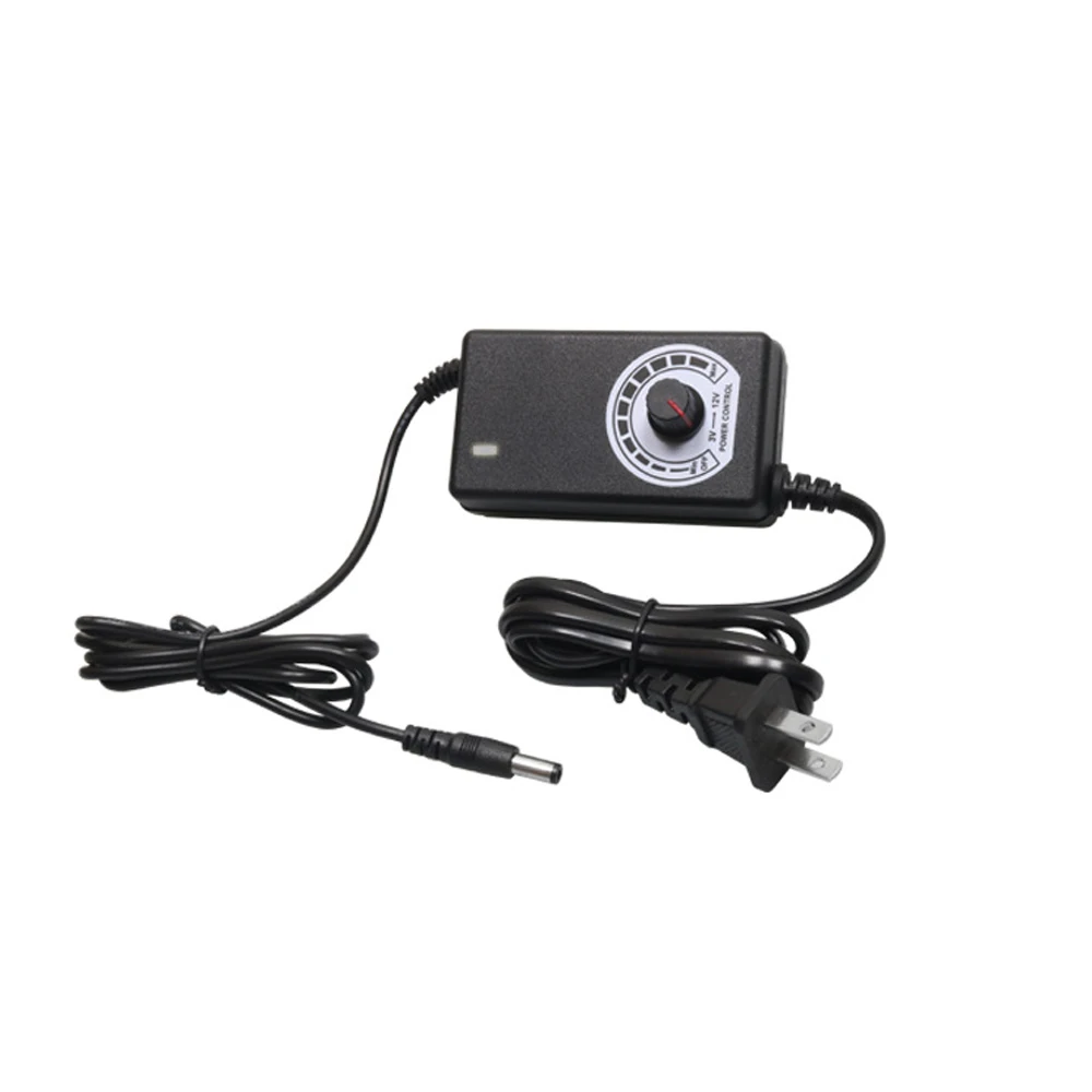 3-12V 2A Adjustable Power Supply LED Dimming Fan Stepless Speed Control Adapter DC 5.5*2.5mm Port Plug Charger