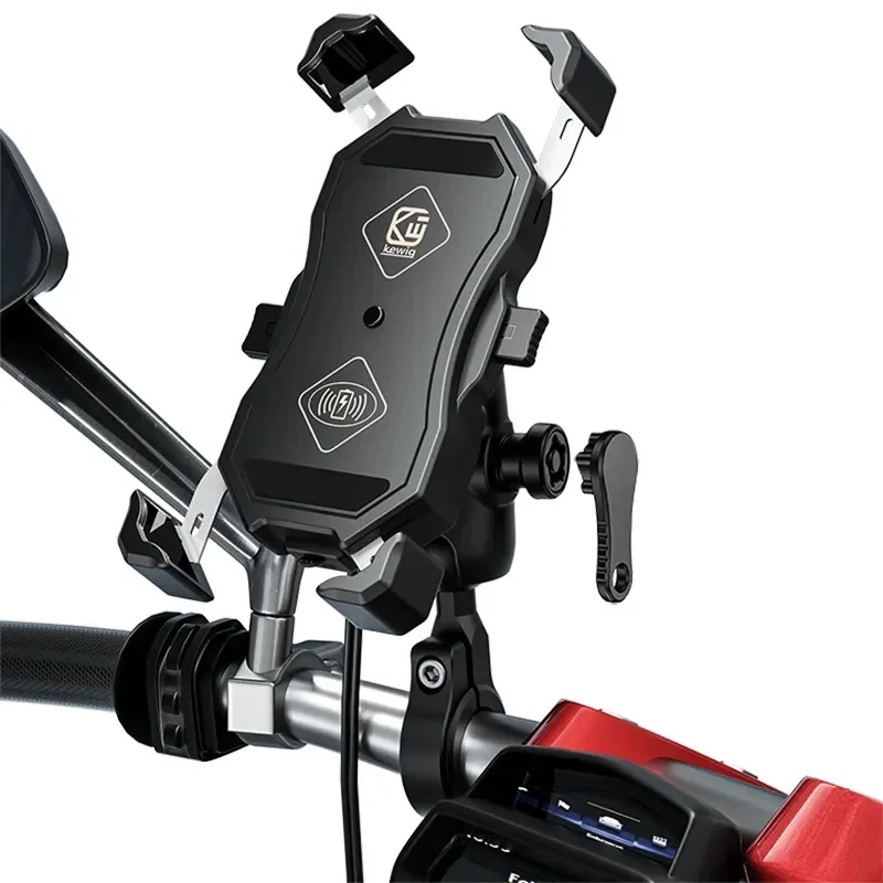 新しいオートバイフォークステムワイヤレス充電器 15 ワット Qi/USB