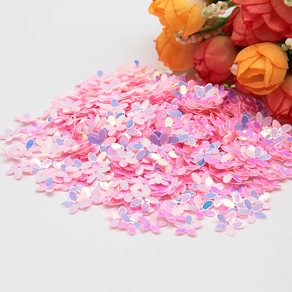 10mm Five-finger Flower Sequins Paillettes Sewing Wedding Craft Women Garments Accessories 10g
