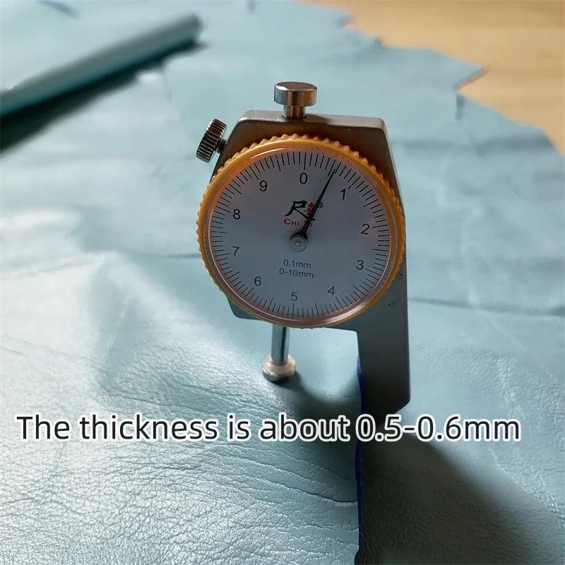 Sky Blue Genuine Sheepskin Leather Fabric - 0.6mm Premium Material