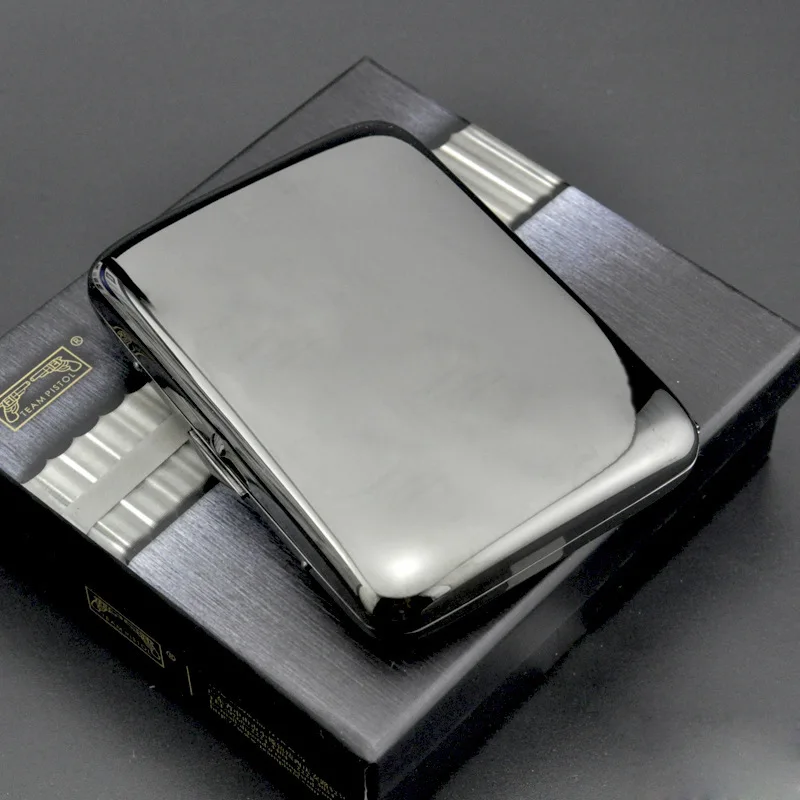 

Ancient Silver Pure Copper Metal Ultra-thin Cigarette Box, 16 Automatic Metal Cigarette Case