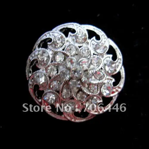 

Wholsale Silver Tone Rhinestone Crystal Flower Pin Brooch for Wedding Invitation