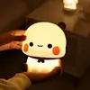 Kawaii Panda Led Night Light Lamp Cute Cartoon Pat Lamp Animal Bedroom Decorative Living Room Dolls Gifts kids Baby Night light 1
