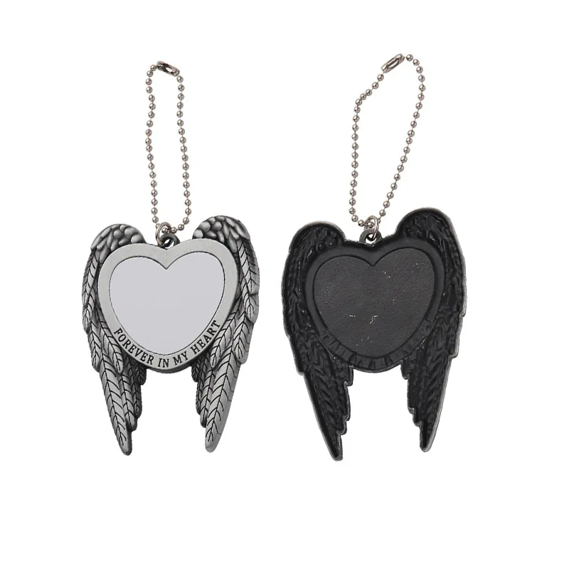 

Free Shipping 10pcs/Lot Angelic Heart Hanger In Car For Blank Sublimation INk Transfer Printing Heat Press DIY In Aluminum Disc