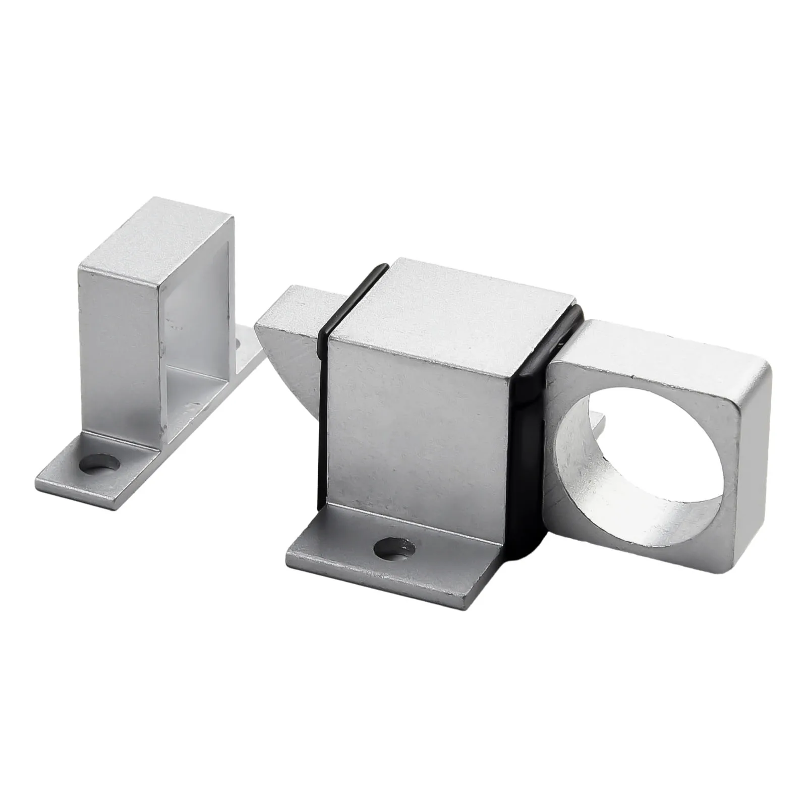 1x Door Bolt Latch Automatic Door Spring Bounce Lock Window Gate Security Pull Ring Aluminum-Alloy Anti-Theft Self Closing Latch