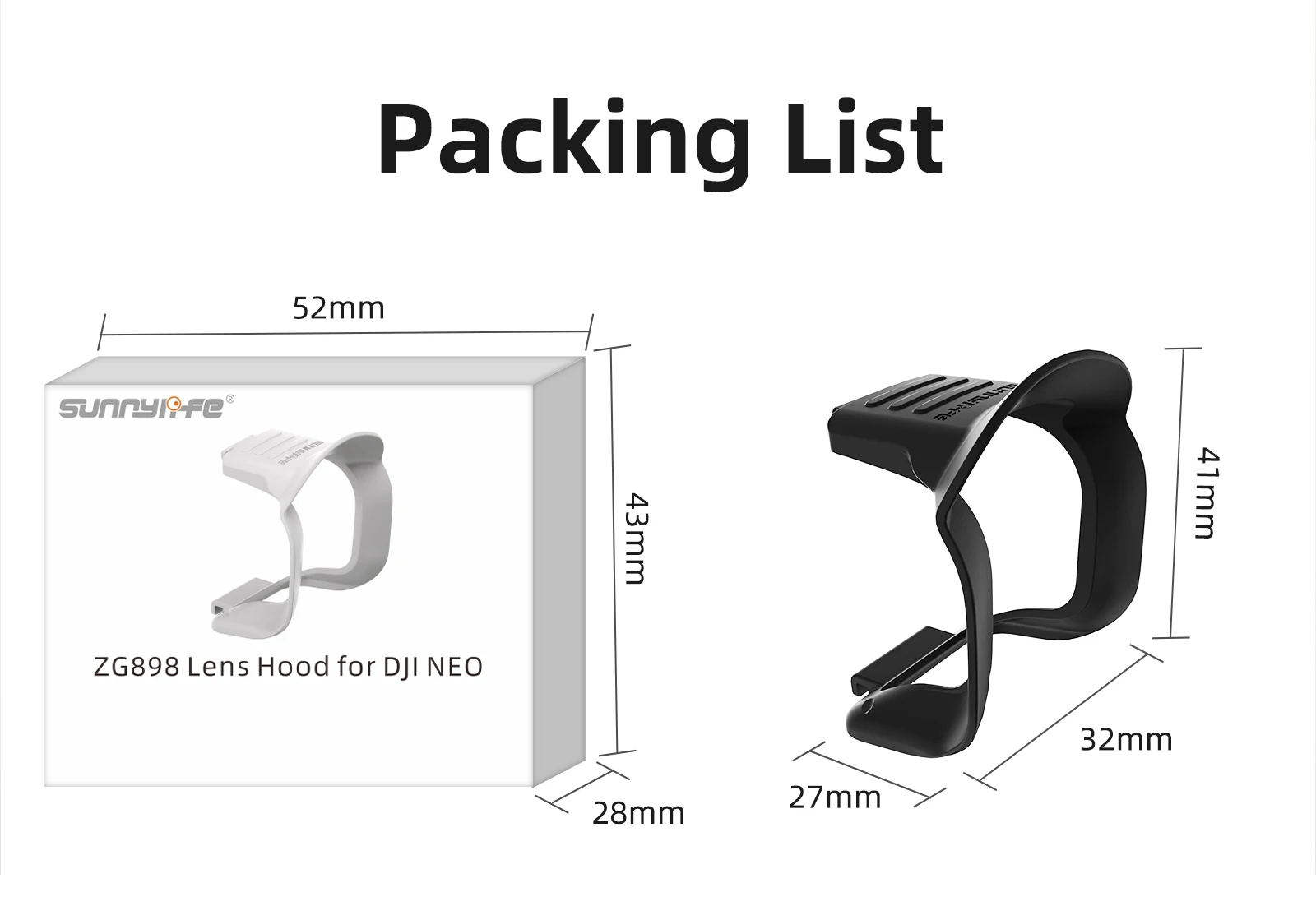 Pare-soleil pour DJI NEO Drone - Protection Objectif Anti-rayures