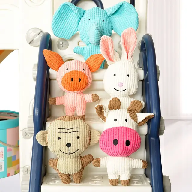 Plush Pet Dog Squeak Toys for Small Dogs Cute Pig Elephant Molar Training Decompress Interactive Dog Sound Toy Bite Resistant 5