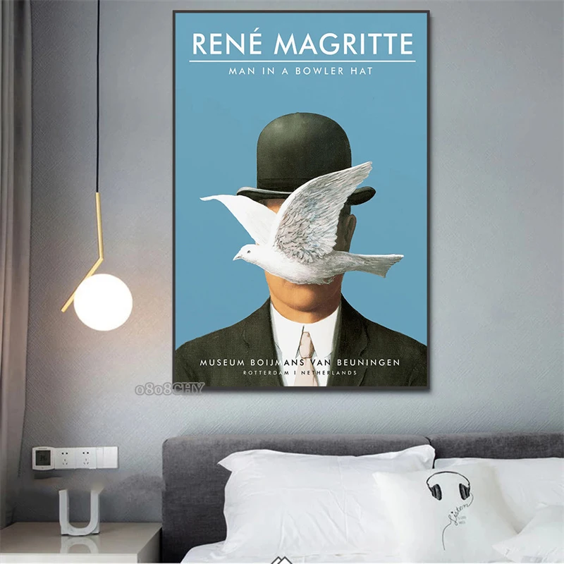 Magritte Man Man In Bowler Hat Painting René Magritte Paintings