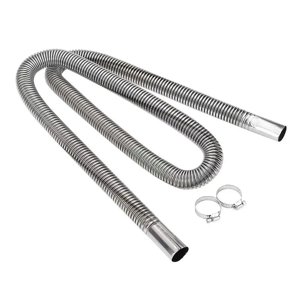 100/120/250cm Steel Exhaust Pipe Air Parking Gas Diesel Vent Hose Truck Car Car Tailpipe Accessories Heate S2S0