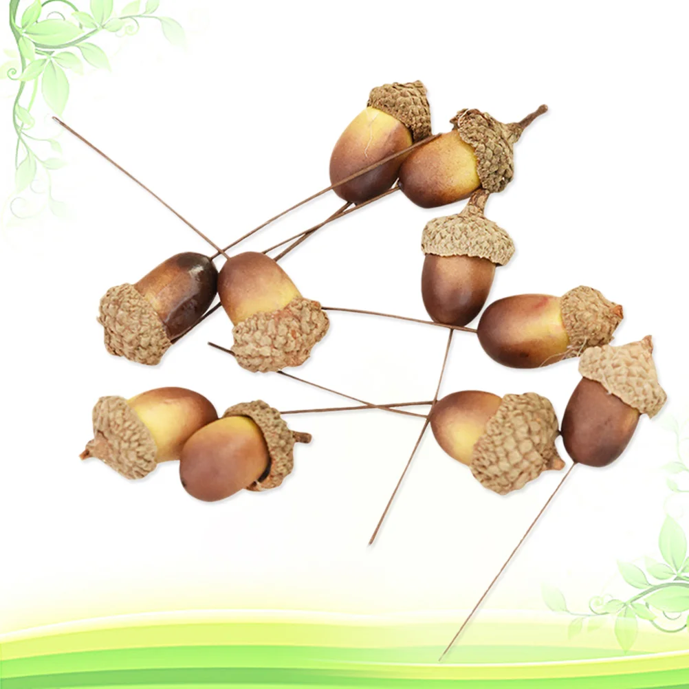 Artificial Acorns 10 Pcs Artificial Acorns Decorative naments Crafts Christmas Tree Nuts Home Garden Party Wedding Festive Supplies Artificial