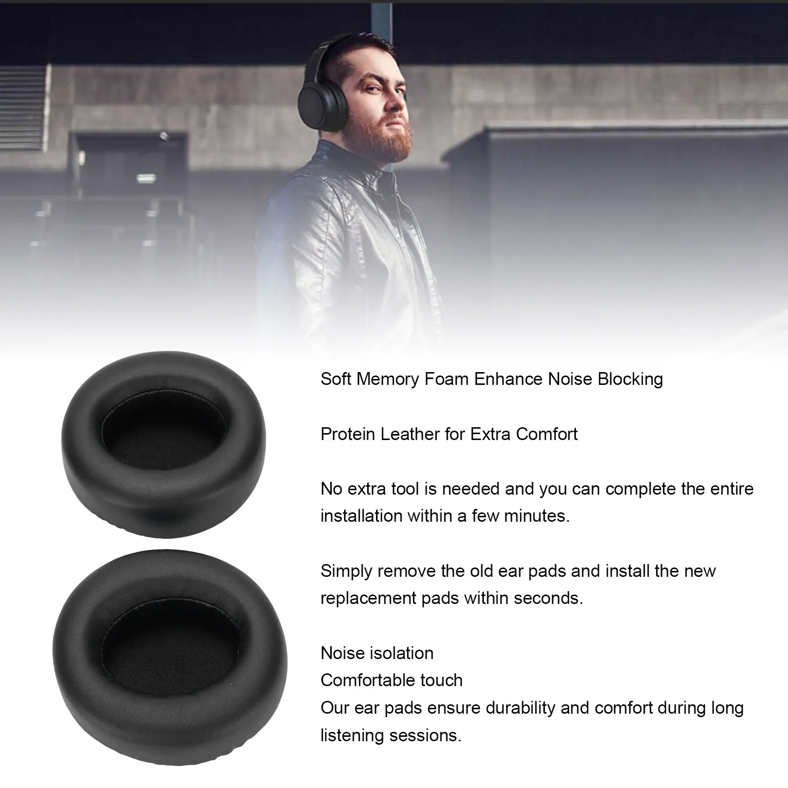 Sponges Ear Cushions Ear Pads for Panasonic RB-M300B RB-M500BE-K Headsets Earcup Improved Listenings Comfortable EarPads