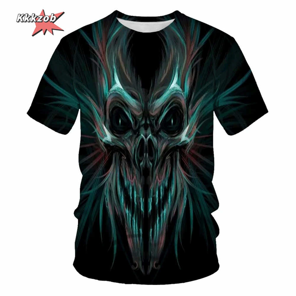 Gothic Skull T-Shirt - 3D Printed Casual Short Sleeve Top