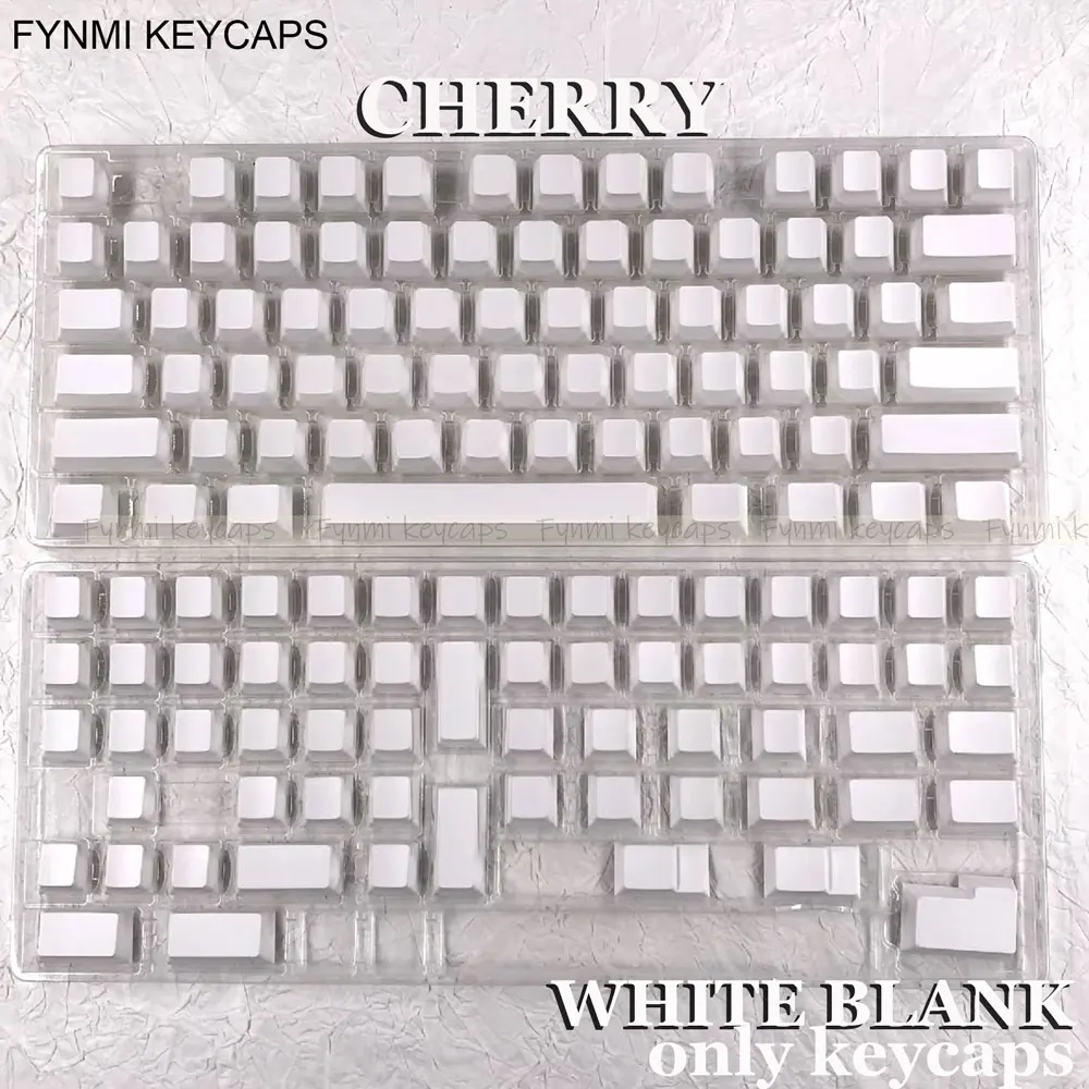 Fynmi ISO ANSI 빈 흰색 체리 프로필 PBT 키캡 61 키  146 키 원래 염료 승화 키캡