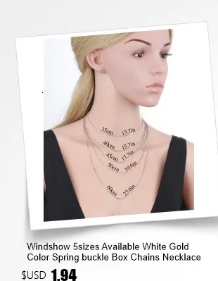 Windshow 35cm-60cm 1mm Messing Weiß Gold Farbe Schlange Ketten Halskette Frauen Schmuck Kolye Collier Halskette 35cm 40cm 45cm 50cm 60cm – Detail 1